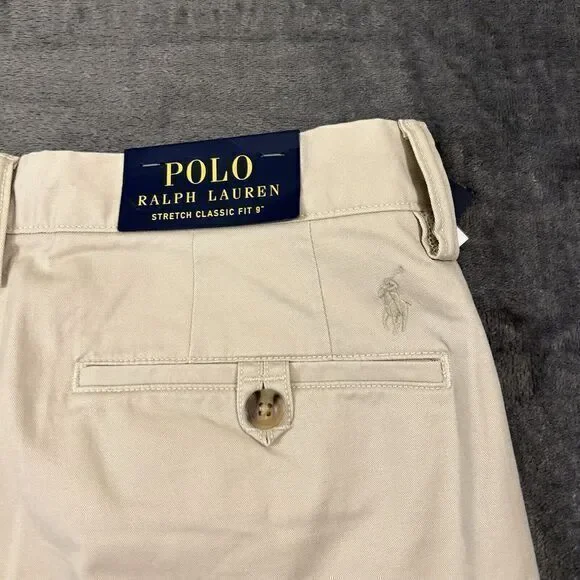 Polo Ralph Lauren Chino‎ Shorts Mens 30" Beige Classic Fit Stretch Comfort New